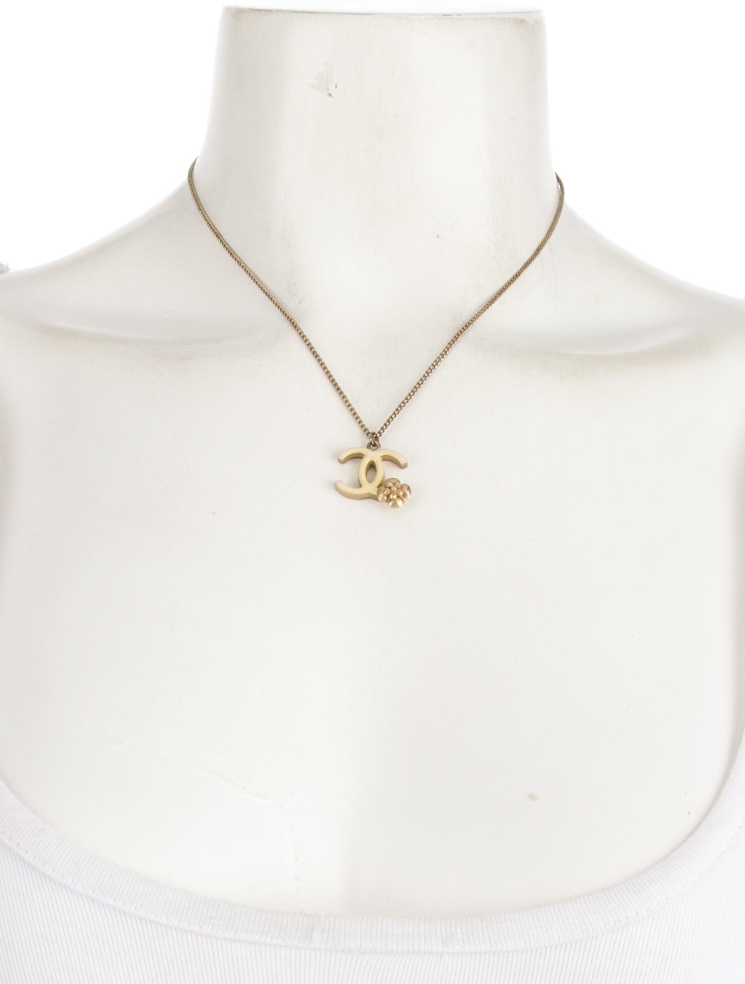 Chanel Enamel CC Camellia Pendant Necklace